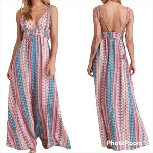Lulus Maxin Relaxin Multi Print Maxi Size Medium